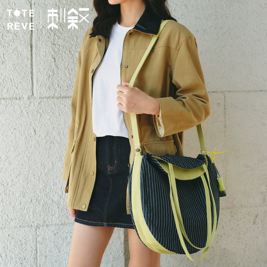 Teto Reve Circular Striped Vintage Tote Bag Designer Relaxed Classic Canvas Bag