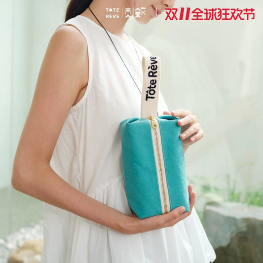 Teto Reve, Casual Simple Cosmetic Bag Macaron Portable Premium Canvas Bag