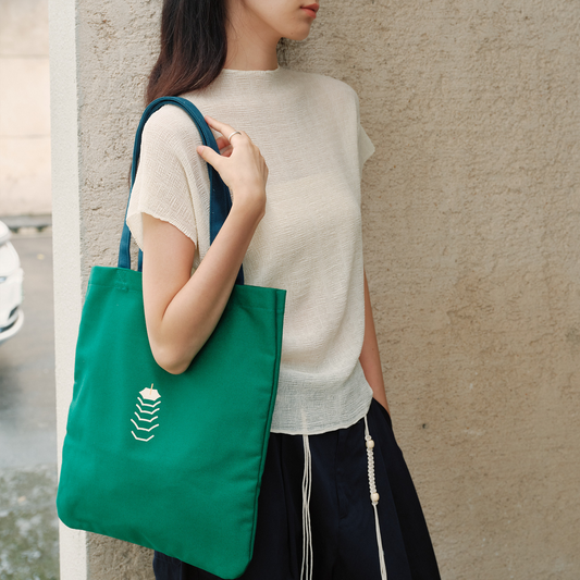 Teto Reve thorn narrative, retro high-end relaxation canvas bag versatile, Nantong's three towers contrasting color versatile