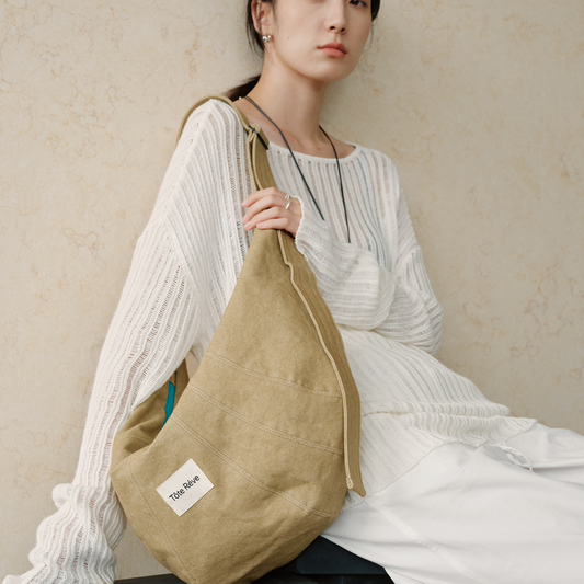 Teto Reve, Slack Messenger Bag Daily Commuter Crescent Tote Canvas Bag Premium Versatile