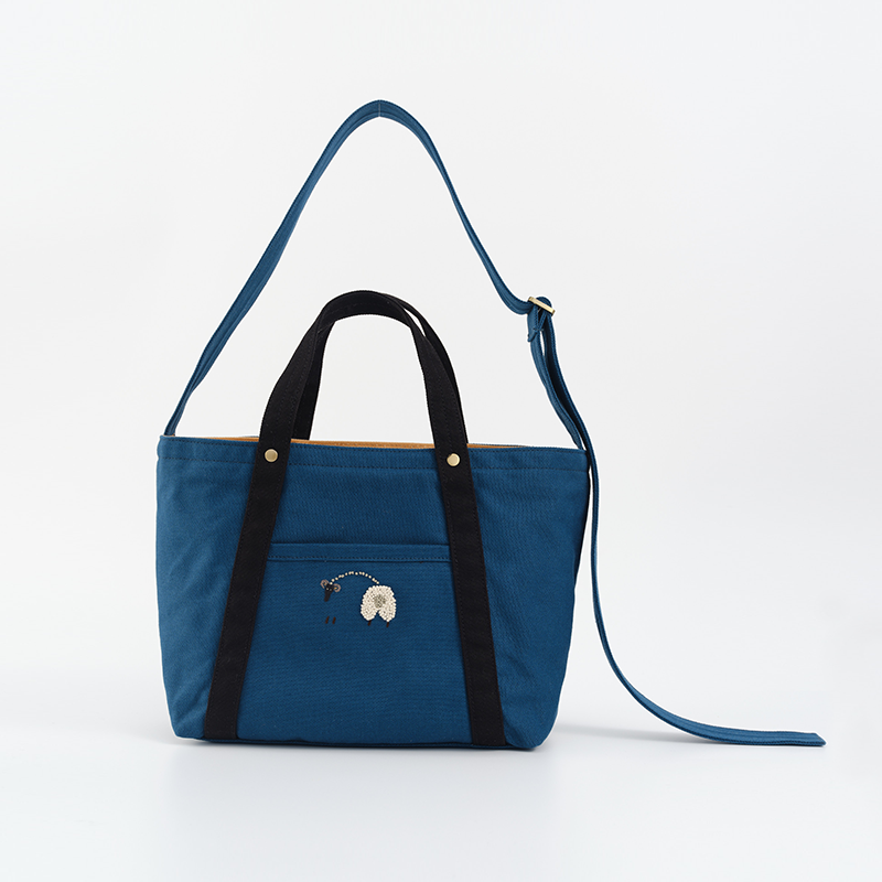 Teto Reve, designer premium minimalist canvas bag, hand embroidered tote bag, casual and versatile