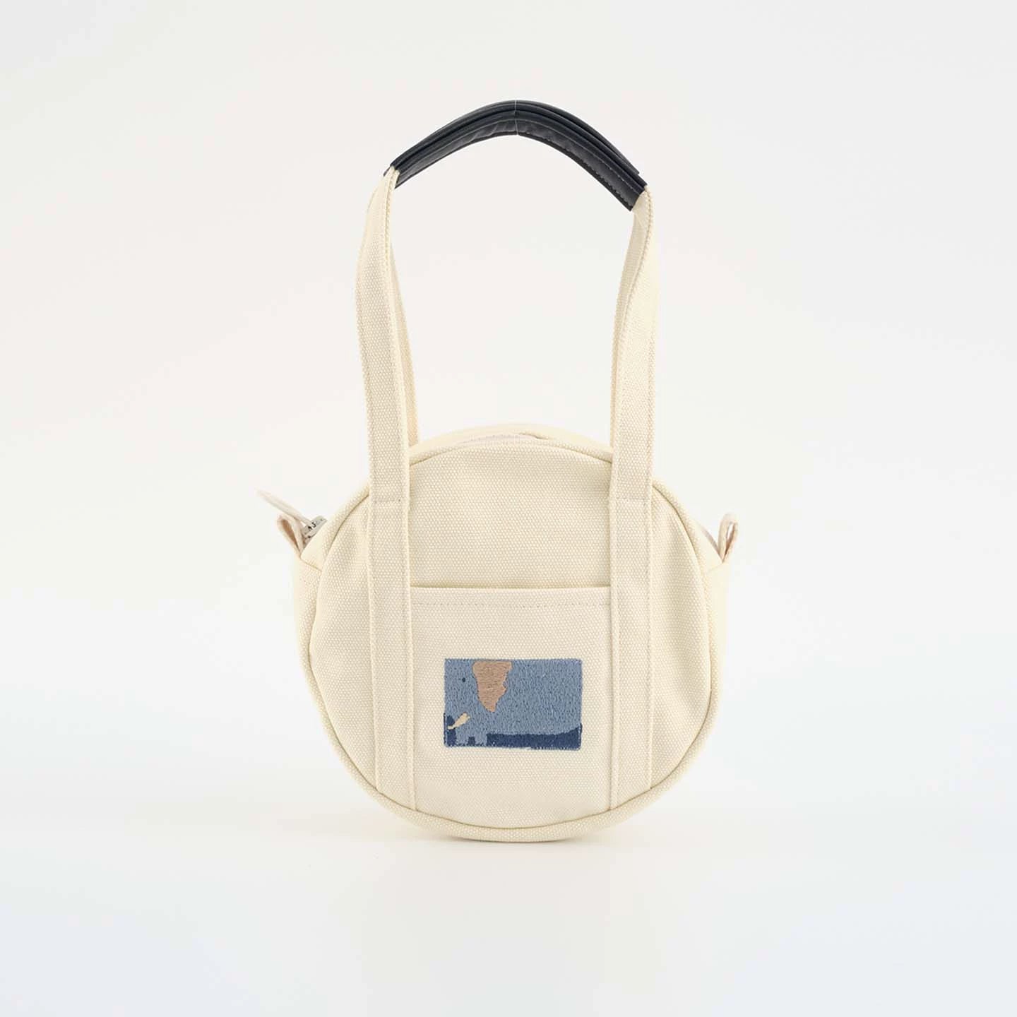 Teto Reve, designer temperament canvas bag, exquisite commuting relaxation round tote bag