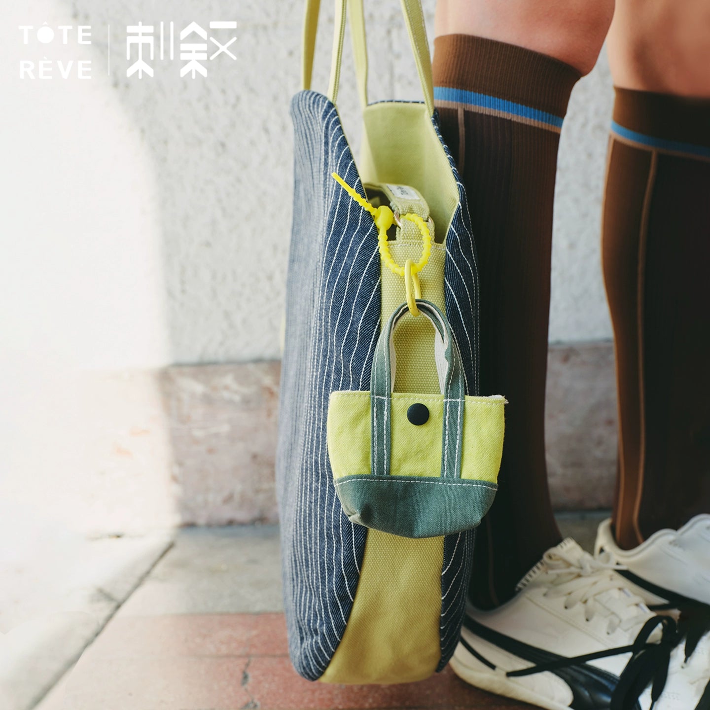 Teto Reve Circular Striped Vintage Tote Bag Designer Relaxed Classic Canvas Bag